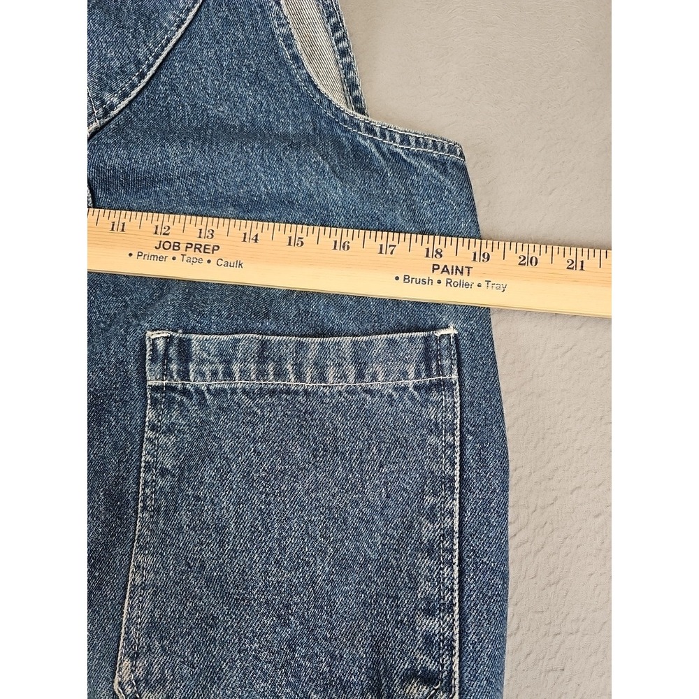 Vintage Sasson Denim Overalls Women's Medium Blue Custom Patches Cropped BOHO - Picture 12 of 13